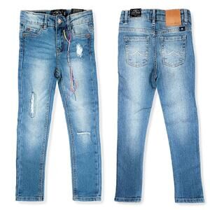 New! Lucky Brand Girl's Zoe Tori Skinny Ripped Stretch Denim Distressed Jeans